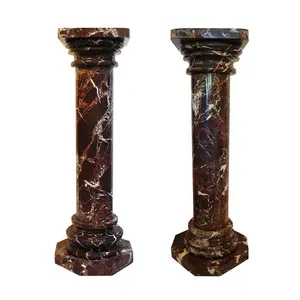 सजावटी प्राचीन पत्थर का पेडस्टल रोमन कॉलम संगमरमर गार्डन गेट विवाह स्तंभ कीमतें बिक्री के लिए विवाह गुंबद रोमन स्तंभ