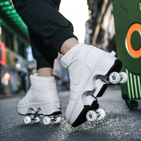 Chaussures de marche automatiques à grandes roues, patins à roulettes invisibles déformables 2-en-1, roulettes amovibles, imperméables