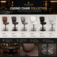 Chaises de casino de luxe Successor avec logo personnalisé, dossier réglable, pour salles de jeux OEM, comptoirs de casino, clubs et bars