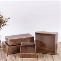 Papier blanc vide boîte-cadeau couvercle Transparent biscuits de noël gâteau bonbons fête vêtements emballage bricolage boîtes en carton