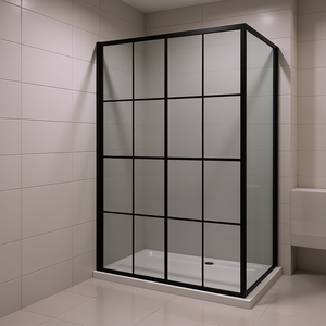 Mampara de Ducha Goodyo Walk In de 46 x 72 Pulgadas con Marco Negro, Partición de Vidrio para Baño, Diseño Minimalista - Product Image 2