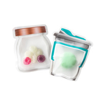 Sachet refermable personnalisé en forme de bouteille avec logo imprimé pour emballage alimentaire, bonbons, biscuits, snacks, type Doypack, pot Mason, sac à fermeture éclair
