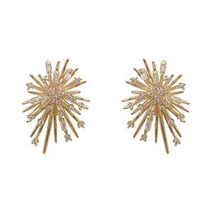 S925 Pure Silver Sky Meteor <b>Shower</b> Fireworks Rhinestone Earrings Unique <b>Niche</b> Design Fashion Studs with Unique Temperament - Product Image 5