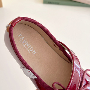 Scarpe da Ballerina in Pelle PU Rossa con Paillettes <span class=keywords><strong>per</strong></span> Bambine 4-6 Anni, Modello Principessa, Primavera e Autunno - Product Image 5