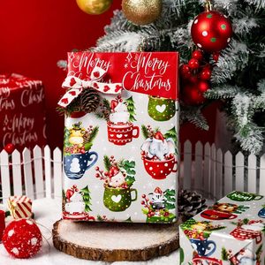 Flyhill Reversible Wrapping Paper Roll 17 Inch X 33 Feet Silver Mug With Animals Red Merry Christmas Design - Product Image 4