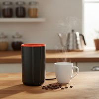 Moulin à café électrique portable élégant et compact à une touche avec verrou de sécurité – Outil de cuisine domestique