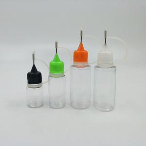 Petit flacon applicateur transparent en PET de 5 ml, 10 ml, 15 ml, 20 ml avec embout à aiguille, bouchon sécurité enfant pour médicaments liquides - Product Image 1