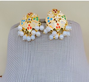 Conjunto de Collar Jadau Chapado en Oro de Diseño de Primera Calidad con Aretes para Bodas y Colección de Uso Festivo para Mujer - Product Image 2