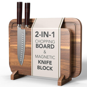 Tabla de Cortar Magnética <span class=keywords><strong>2</strong></span> en 1 de Madera de Acacia, Organizador de Almacenamiento Extra Grande para Charcutería, para la Encimera de la Cocina - Product Image 1