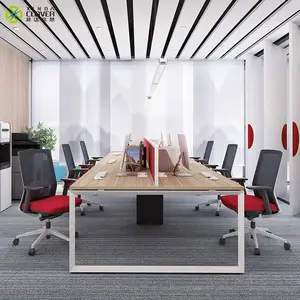 Foshan Möbel hersteller 2 4 6 8-Sitzer Schnitt Cluster Workstation Schreibtisch für Büro