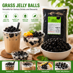 Boules de gelée aux herbes de 1 kg - Garniture de gelée aux herbes moelleuse pour la gelée de l'<span class=keywords><strong>herbe</strong></span> et le bubble tea, faible en calories - Product Image 2
