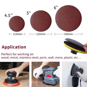 Alüminyum oksit aşındırıcı kum kağıt aşındırıcı disk yuvarlak 4.5 "5" 6 "zımpara lehçe zımpara Pad disk cırt cırt zımpara disk - Product Image 5