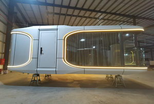 แคปซูลอวกาศสำหรับกิจกรรมที่สวยงามพร้อมสมาร์ทโฮม Ai Voice <span class=keywords><strong>บ้าน</strong></span>ขนาดเล็กสมบูรณ์แบบแคปซูลโฮมสเตย์โรงแรม - Product Image 4