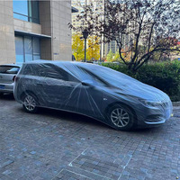 Housse de voiture en plastique transparente pour usage extérieur, imperméable et anti-poussière, tailles S, M, L, XL, jetable, de haute qualité