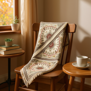 Sciarpa triangolare multifunzionale Fulares 60x135 cm con stampa floreale, leggera, stile classico per uso quotidiano - Product Image 3