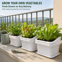 Jardinière autoportante carrée en plastique recyclé épaissi et respirant pour balcon, idéale pour la culture de légumes
