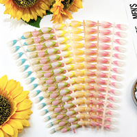 Ongles press-on prédécoupés, exquis, tridimensionnels, motif papillon doré, forme amande œil-de-chat, élégants, prêts à poser, style Ins pour les doigts