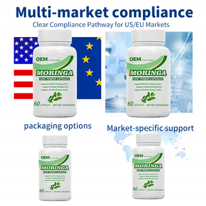 Cápsulas de Extracto de Moringa Vegana 100% a Base de Plantas, Cumple con las Normas de la UE, Etiquetado y Empaquetado Personalizados, Suplemento Apto para Veganos - Product Image 3