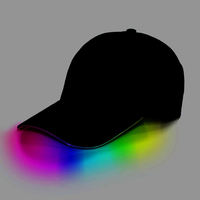 Sombrero de fiesta de club de hip-hop personalizado de alta calidad para gorras de béisbol en blanco liso con luces Led
