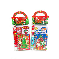 Coffret Cadeau de Papeterie de Noël USA : Carnet Portable, Stylo, Kit d'Autocollants – Idéal pour Fêtes de Noël, Fournitures Scolaires pour Enfants, Cadeau de Vacances
