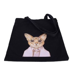 Customized Logo Printed Recycle <b>Black</b> Cotton Canvas Tote Shopping <b>Bags</b> with Zipper - Product Image 6