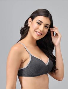 Soutien-gorge rembourré sans couture en mélange de coton et polyester pour femme |   Dorsal en U doux et respirant |   Sangles réglables |   Fermeture au dos - Product Image 6