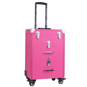 Trolley Multistrato per Artisti <span class=keywords><strong>Valigia</strong></span> per Trucco Professionale in Pelle <span class=keywords><strong>con</strong></span> Ruote e Specchio - Product Image 4