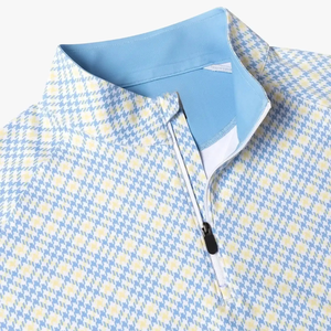 Pull de golf personnalisé de haute qualité avec logo brodé, léger, respirant, écologique, fermeture éclair quart, impression numérique régulière - Product Image 3