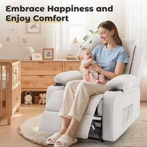<span class=keywords><strong>Fauteuil</strong></span> inclinable manuel simple pour adultes, pivotant à 360°, en tissu rembourré, robuste, pour salon - Product Image 5