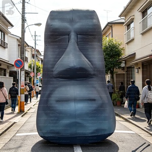Estatua inflable gigante iluminada de Moái, ídolo de piedra cultural tribal Kahuna, modelo inflable publicitario para la cultura polinesia - Product Image 3