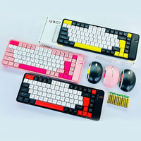 Set de Teclado y Ratón Inalámbrico de Modo Dual QW07, para Laptop, Interfaz USB, 1600 DPI, Ergonómico