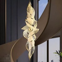 Lustre moderne en acrylique rotatif pour villa, escalier, nouvelle conception ANNO 2026