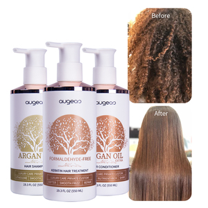 Tratamiento Capilar de Queratina Herbal Vegana Orgánica con Aceite de Argán, Sin Formaldehído, 19.3 Fl Oz, Set de Cuidado Capilar Reparador y Suavizante - Product Image 5