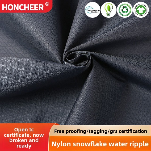 Nylon Snowflake Woven Dyed Recycled Waterproof Breathable Abrasion-Resistant Brocade Fabric Boys Girls Bags Eco-Friendly