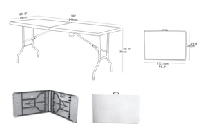 Table pliante en acier robuste et durable à 10 places, gain de place, pour événements de bricolage, restauration - Product Image 5
