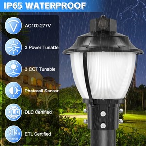 Lámparas de Poste LED para Exteriores, Resistentes al Agua IP65, Alimentación CA, Encendido/Apagado Automático, para Jardín, Patio, Césped, Camino y Entrada de Vehículos - Product Image 2