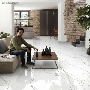 กระเบื้องพอร์ซเลนลายหินอ่อนคาร์ราราสีขาว ขนาด 60x120 ซม. ผิวเคลือบพรีเมียม สำหรับพื้นที่อยู่อาศัยสุดหรู - Product Image 3
