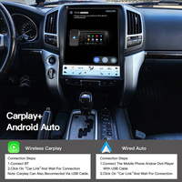 HFMidia Layar Vertikal 15.1 inci Radio BT Multimedia Video Head Unit Untuk Toyota Land Cruiser 2008-2015 Tampilan Dasbor Mobil