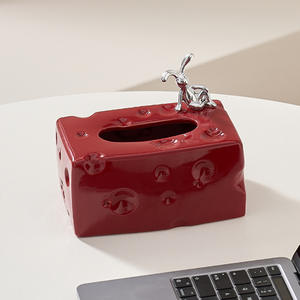 กล่องกระดาษเช็ดปากเซรามิกสุดสร้างสรรค์ดีไซน์ศิลปะน่ารักทันสมัยสำหรับสำนักงานและบ้านในครัว - Product Image 2