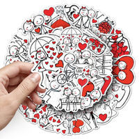 1 pièce en gros, autocollants décoratifs originaux Love Stickman romantiques et étanches pour lettres d'amour, enveloppes, journaux et coques de téléphone