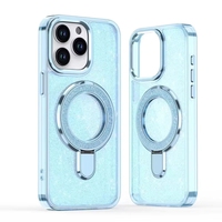 Coque de téléphone antichoc à paillettes pour iPhone 17 Pro Max 16 Pro 15 14 Plus, transparente, avec support intégré
