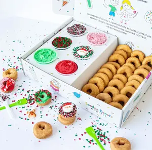 Eco Friendly restaurante de lujo para llevar de color personalizado Sushi Box <span class=keywords><strong>Cake</strong></span> Donut Cookie Brownie cajas de embalaje de papel con inserciones - Product Image 5