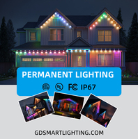 Lumières LED ponctuelles étanches IP67 DC48V RGBW à espacement de 9 pouces avec rail, lumières de Noël permanentes pour l'extérieur