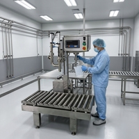 Machine de remplissage semi-automatique à tête unique pour liquides au-dessus du niveau, haute précision pour l'emballage de liquides en fûts de 0,5 à 20 kg