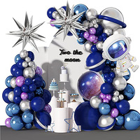 Kit d'arche de ballons métalliques épais sur le thème de l'espace galactique pour la fête d'anniversaire d'un garçon