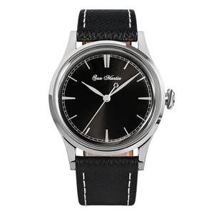 Reloj Mecánico de Lujo Personalizado de Acero Inoxidable con Esfera Color Salmón y Correa de Cuero para Hombre y Mujer - Product Image 3