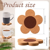 Sous-verres naturels absorbants en forme de fleur de 4 pouces 0.4 d'épaisseur Sous-verres résistants à la chaleur pour boissons Verres à vin Tasses Mugs
