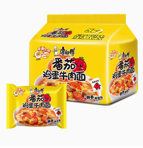 Mie Instan Master Kong Kualitas Tinggi dari Cina, 5 Bungkus, Kemasan Plastik, Tahan 6 Bulan, Camilan Malam Hari, Makanan Cepat