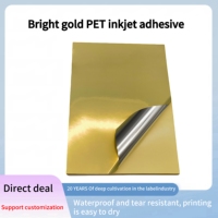 Feuilles de papier autocollant vinyle brillant doré format A4, imperméables, adhésives de qualité supérieure, vinyle métallique pour imprimante jet d'encre/laser