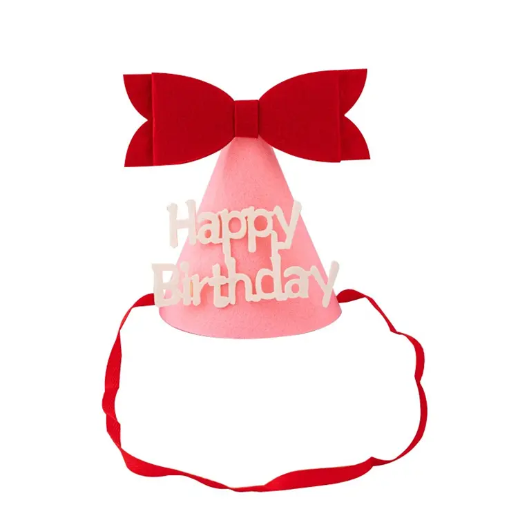 All'ingrosso cappelli di torta di compleanno per bambini pieghevoli corona di compleanno decorazione per la casa cappello per festa feltro